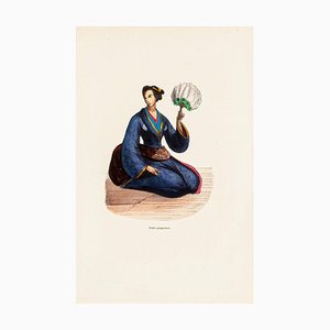 Lithographie, 19ème Siècle, Japon, Coutume