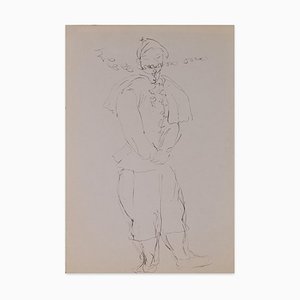 Touchagues Louis, Personaggio in costume, inchiostro su carta, metà XX secolo