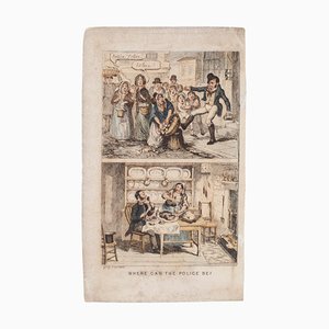 George Cruikshank, Where Can the Police Be ?, Incisione, XIX secolo