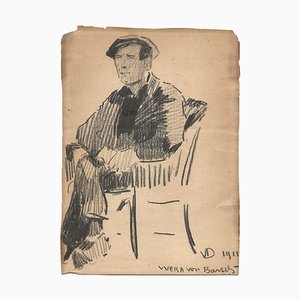 Vera di Bartels, Portrait of A Man, Drawing, Early 20th Century