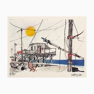 Joseph Megna, Networks In Fiumicino, Lithografie, 1970er