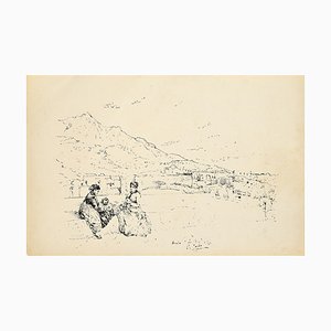 Pio Joris - Forio Di Ischia - Litografía - década de 1870