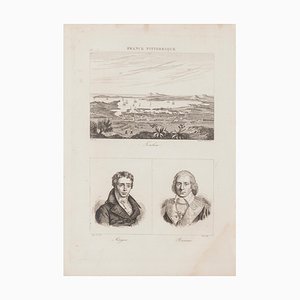 Portraits and Landscape - Lithographie - 19th-Century