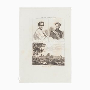 Retratos y paisaje urbano - Litografía - siglo XIX