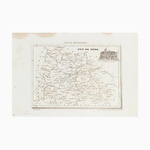 Gravure Inconnu - Carte du Puy de Dôme - Gravure Originale 19ème Siècle