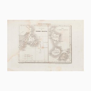 Unknown - Carte de Terre Neuve - Gravure à l'Eau-Forte originale - 19ème Siècle
