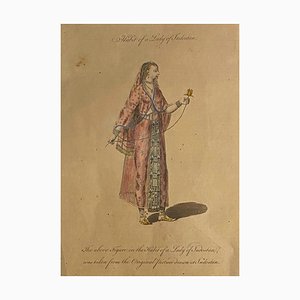 Jean Baptiste Le Prince - Costume of a Lady from Indostan - Original Etching