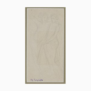 Charles Laudelle - Two Figures - Original Bleistift auf Papier - Frühes 20. Jahrhundert