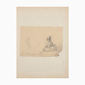 Unknown - Figure - Original Pencil on Paper After G.h. De Beaumont - Early 20th Century