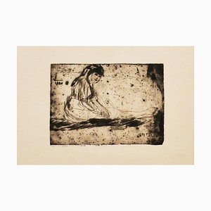 Unknown - Girl - Original Etching - Early 20th Century