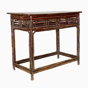 Table Console Antique en Bambou, Chine, 1800s