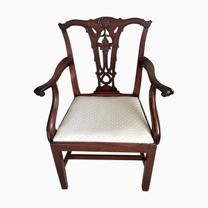 Antique Carved Mahogany Desk Chair