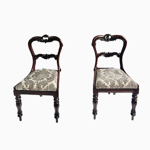 Antique William IV Carved Rosewood Dining Chairs, Set of 2