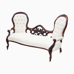 Chaise longue vittoriana in noce, metà XIX secolo