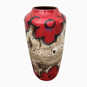 German Ceramic Fat Lava Vase from Scheurich, 1960s