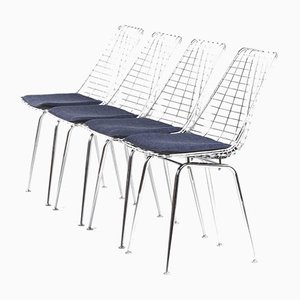 Flamingo Wire Chairs by Braakman and Dekker for Pastoe, 1960s, Set of 4