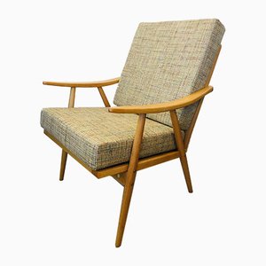 Yellow Beige Boomerang Armchair from TON, 1960s