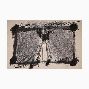 Antoni Tàpies - en dos negros - Litografía original - 1968