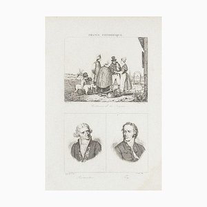 Lithographie Originale - Costumes et Portraits - 19ème Siècle