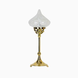 Antique Austrian Opaline Glass Table Lamp, 1905