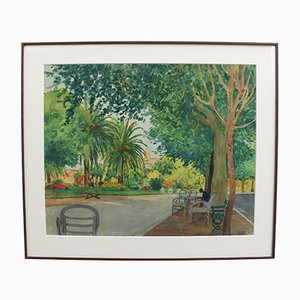 A View of the Park in Menton by Tony Minartz, 1930s