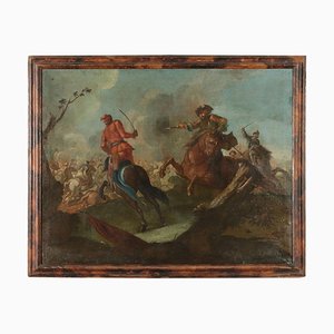 Escena de batalla, óleo sobre lienzo, siglo XVII