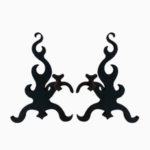Cast and Wrought iron, French, 1940s, Set of 2