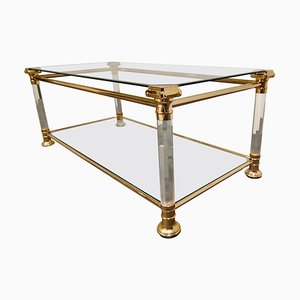 Brass and Acrylic Glass Coffee Table, 1970s