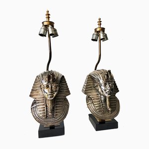 Pharaoh Tischlampen von Maison Jansen für DeKnudt, 1970er, 2er Set
