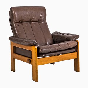 Vintage Teak & Leder Atlanta Armlehnstuhl von Sven Ellekaer für Skippers Mobler A/S Design, 1980er