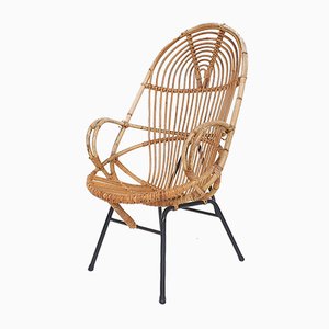 Rattan Lounge Chair by Rohe Noordwolde, The Netherlands 1950s