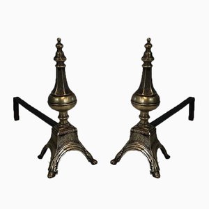 Bronze and Wrought Iron Eiffel Tower Andirons, France, 1900s, Set of 2