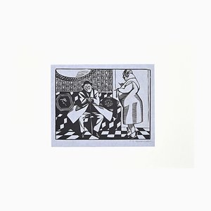 Hermann-Paul, The Wait, Woodcut Print, 1925