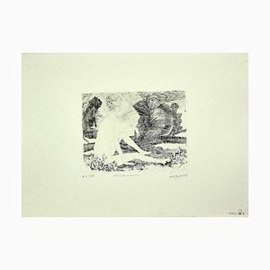 Leo Guida, Sibylle avec Lionne, Gravure à l'Eau-Forte, 1970