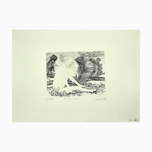 Leone Guida, Sibilla con leonessa, etching on paper, 1970