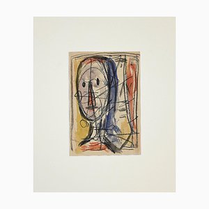 Frick Mueller, Portrait, técnica mixta sobre papel, finales del siglo XX