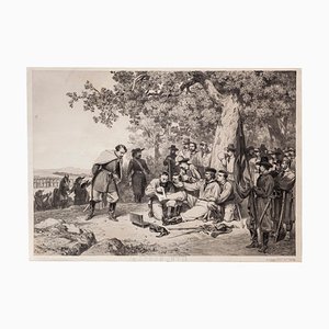 J. Didier Et Adam, Garibaldi Wounded in Aspromonte B, Lithograph, 19th Century