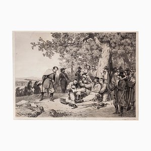 J. Didier Et Adam, Garibaldi Wounded in Aspromonte B, litografía, siglo XIX