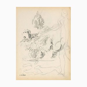 Serge Fontinsky, Sketch, Pencil, Mid-20th Century