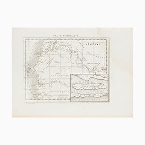 Unknown, Ancient Map of Senegal, Etching, 19th Century