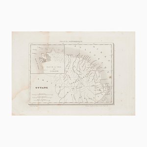 Inconnue, Carte Antique de Guyane, Gravure, 19ème Siècle