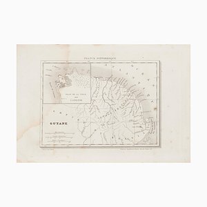 Unknown, Ancient Map of Guyane, Etching, 19th Century