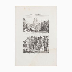 Unknown, Cascade De La Suzanne, Aguafuerte, siglo XIX