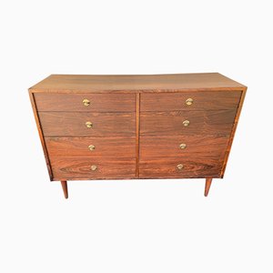 Danish Rosewood Chest of 8 Drawers with Brass Handles, 1960s