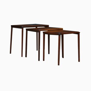 Rosewood Nesting Tables, 1970s, Set of 3