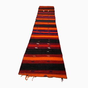 Alfombra Kilim turca en rojo y negro