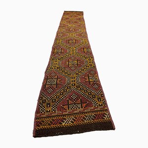 Tapis Kilim Étroite Rouge et Noir, Turquie