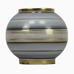 Verzierte Art Deco Porzellanvase, 1930er