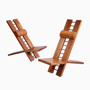 Set of French Africa Armchairs by Ramond Marcel, 1970s