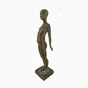 Naked Lady, Ronald Moll, Sculpture en Bronze Coulé à Froid, 1990s